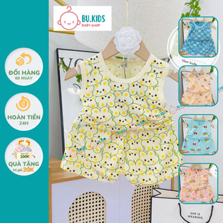 Bộ ba lỗ bé trai, bé gái vải thun lạnh nhiều màu, bộ quần áo cho bé 3 lỗ mặc hè thoáng mát bu.kids