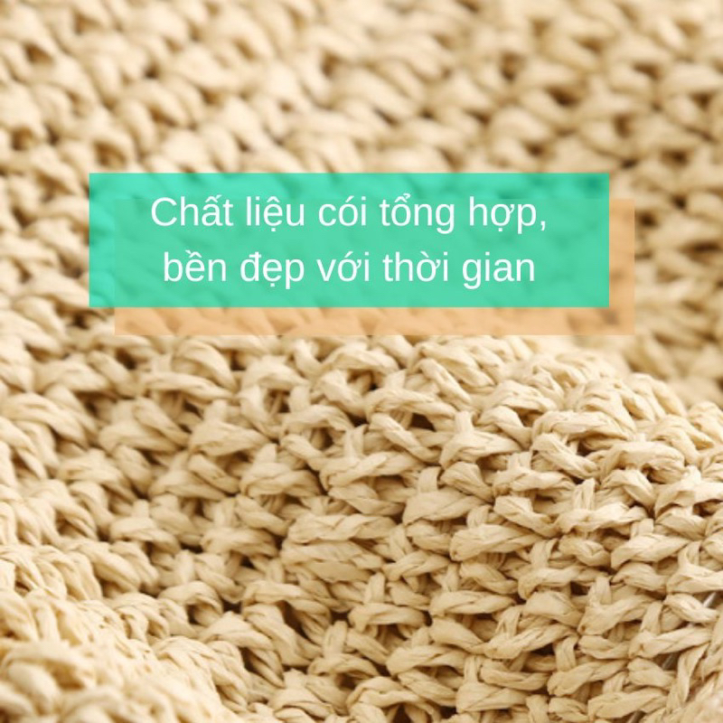 Mũ cói viền ren, Mũ cói đan tay viền ren, Mũ cói đi biển siêu mềm dễ gấp gọn mang đi chơi đi du lịch