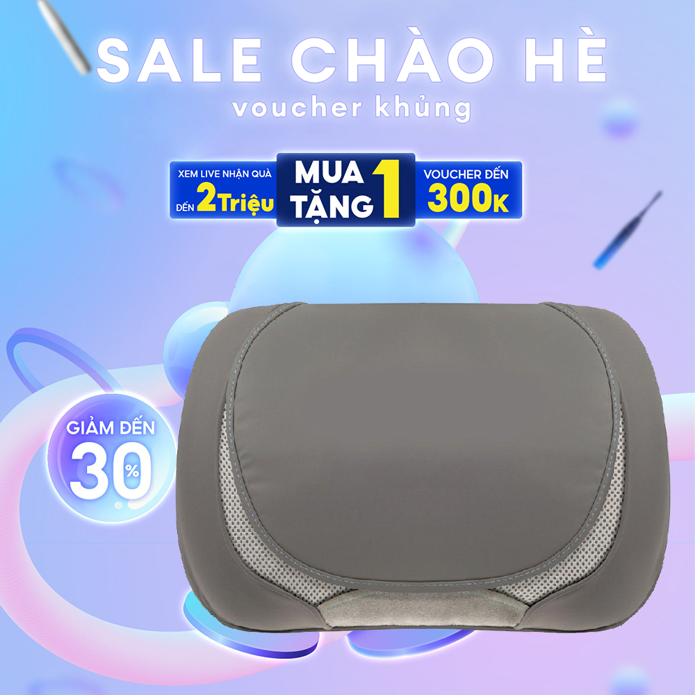 Gối massage đa năng Homedics SP-100H-GB của nhà HT Beauty sử dụng công nghệ massage Shiatsu 3D kèm nhiệt rung