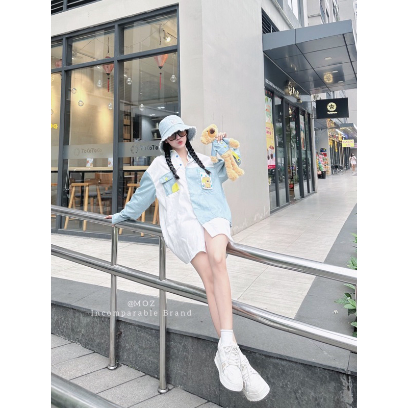 Sơ mi 13De Marzo Pha Bò kèm Gấu