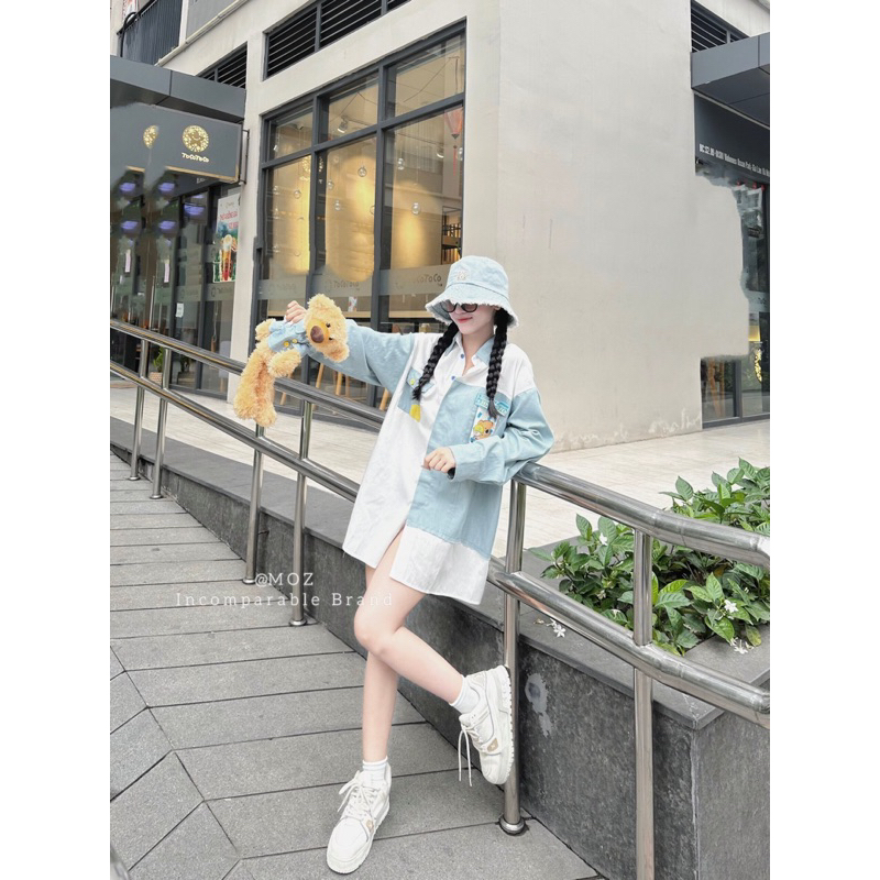 Sơ mi 13De Marzo Pha Bò kèm Gấu