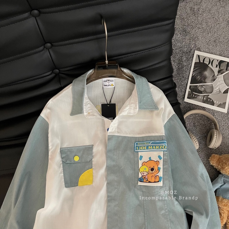 Sơ mi 13De Marzo Pha Bò kèm Gấu