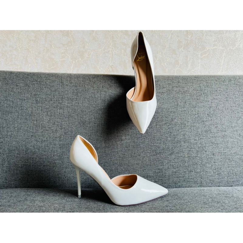 Giày Dép Cao Gót Hở Eo 7P, Da Bóng, Gót Nhọn - Hàng Cao Cấp - Full Size 34-39