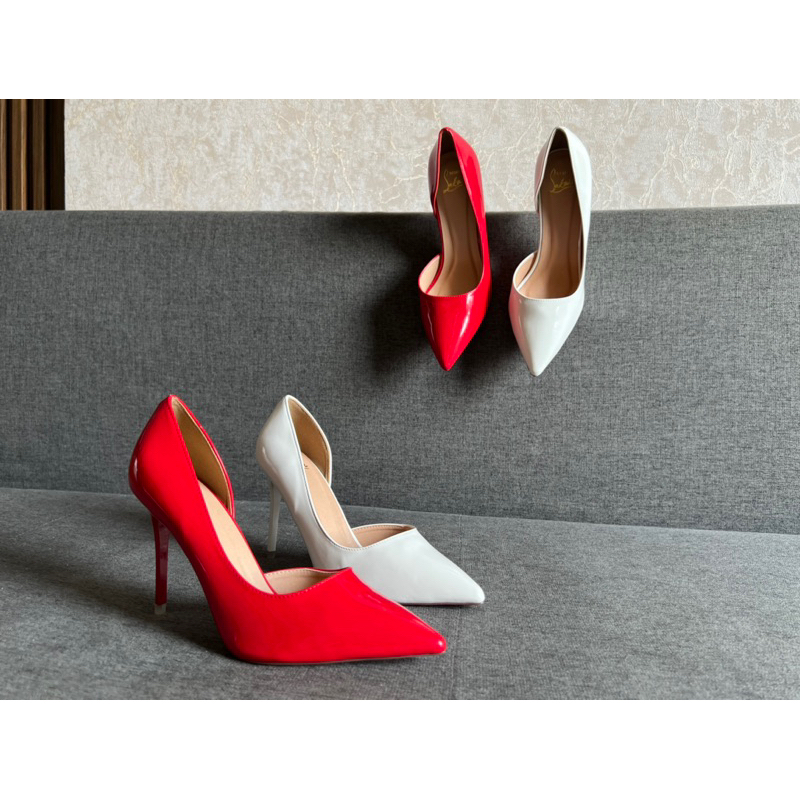 Giày Dép Cao Gót Hở Eo 7P, Da Bóng, Gót Nhọn - Hàng Cao Cấp - Full Size 34-39