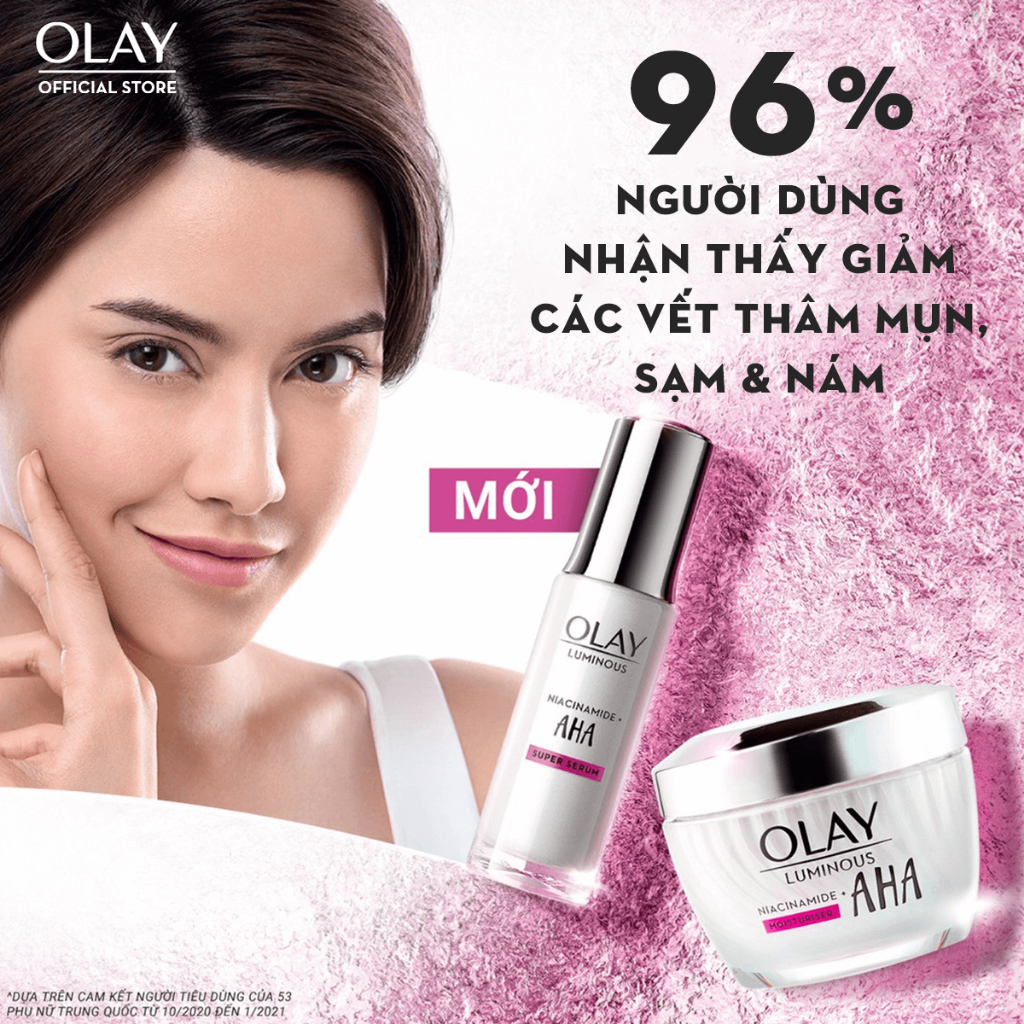 Kem Dưỡng Ban Ngày Dưỡng Sáng Da, Mờ Thâm Mụn OLAY LUMINOUS NIACINAMIDE AHA 50G