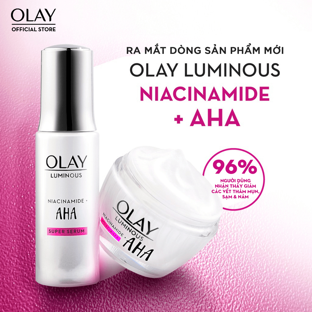 Kem Dưỡng Ban Ngày Dưỡng Sáng Da, Mờ Thâm Mụn OLAY LUMINOUS NIACINAMIDE AHA 50G