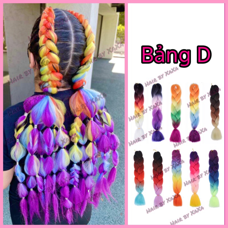 Bím Tóc Giả Omber 4 Màu (Bảng D) Dùng Tự Tết Tóc Box Braids