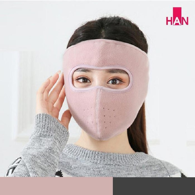 Khẩu trang ninja chất nỉ chống lạnh chống bụi 2in1