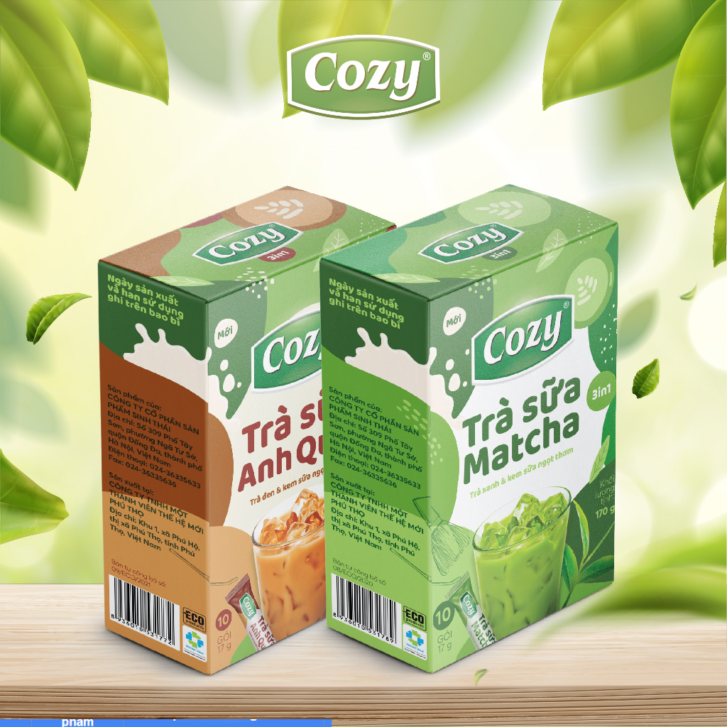 Combo 2 hộp trà sữa hòa tan 3 in 1 Cozy - Thức uống thơm ngon, giải nhiệt mùa hè