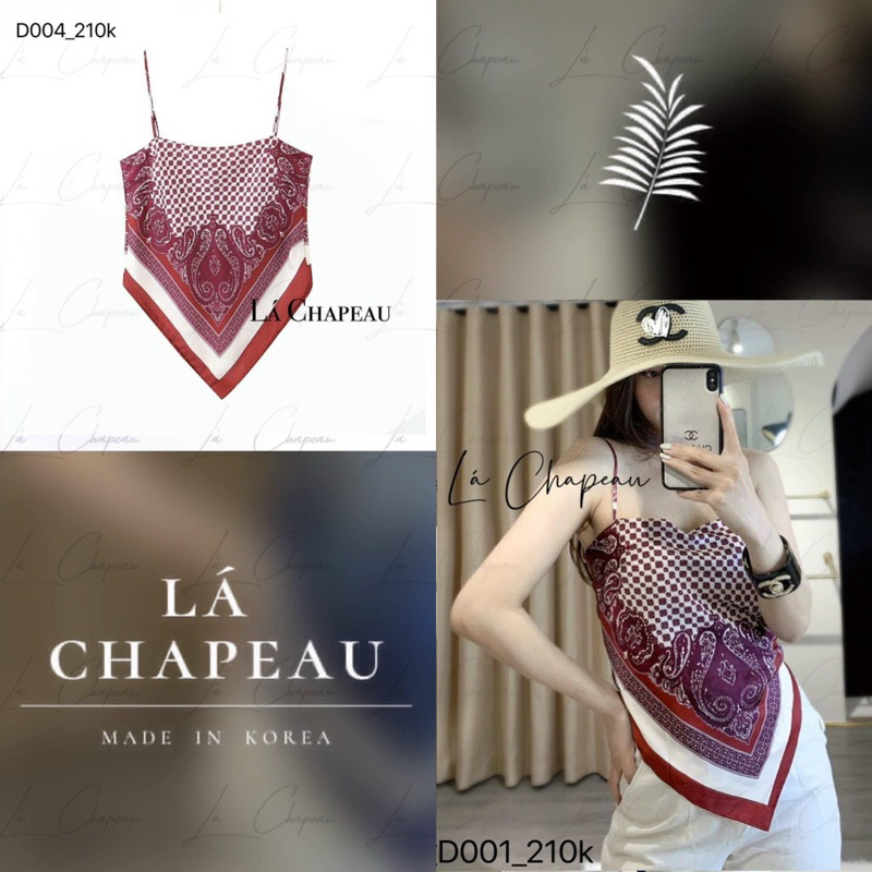 ÁO 2 DÂY TAM GIÁC ( buộc nơ đằng sau ) LÁ CHAPEAU
