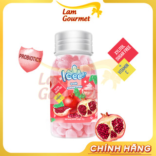 Kẹo ngậm không đường xylitol the mát bạc hà trái cây icee vị lựu 23g - lam gourmet