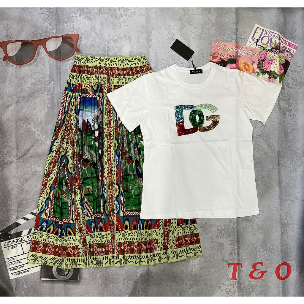 Sét Bộ Váy DG Họa TIết Cao Cấp L1 Quảng Châu , Thời Trang Dành Cho Nữ