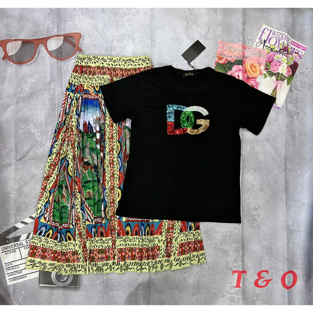 Sét Bộ Váy DG Họa TIết Cao Cấp L1 Quảng Châu , Thời Trang Dành Cho Nữ