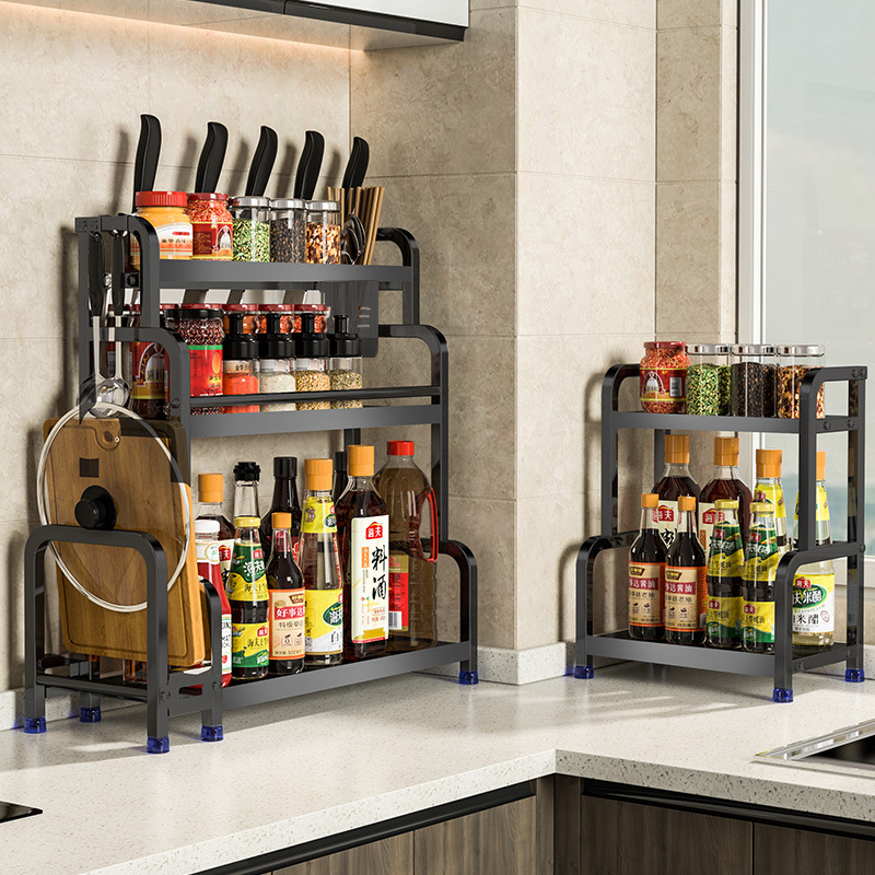 {GIÁ HỦY DIỆT} Kệ đựng gia vị sắt Inox cao cấp 2 Kệ để đồ thông minh 2 tầng đa năng tiết kiệm không gian Vua Đồ Gia Dụng