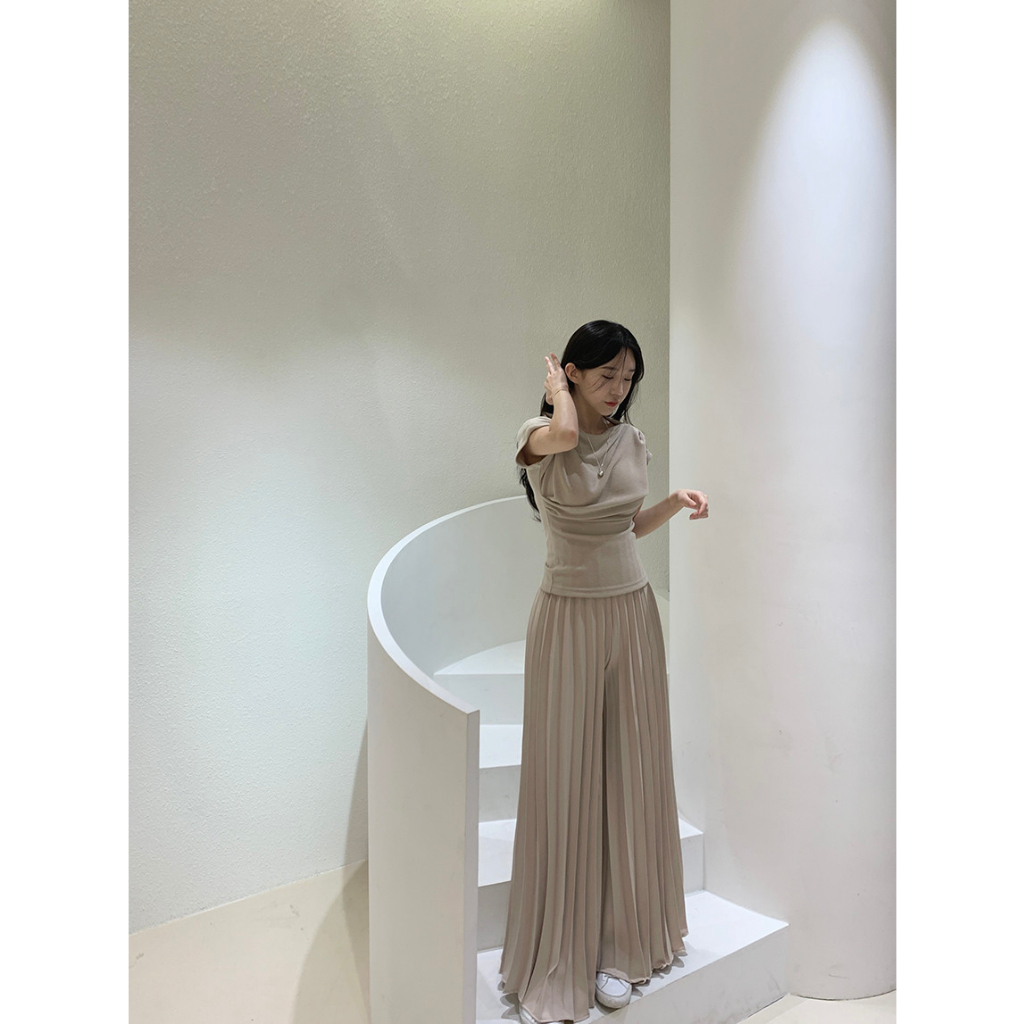 Quần Ống Rộng Cạp Cao Dáng Xếp Li Phong Cách Hàn Quốc – 3 Màu