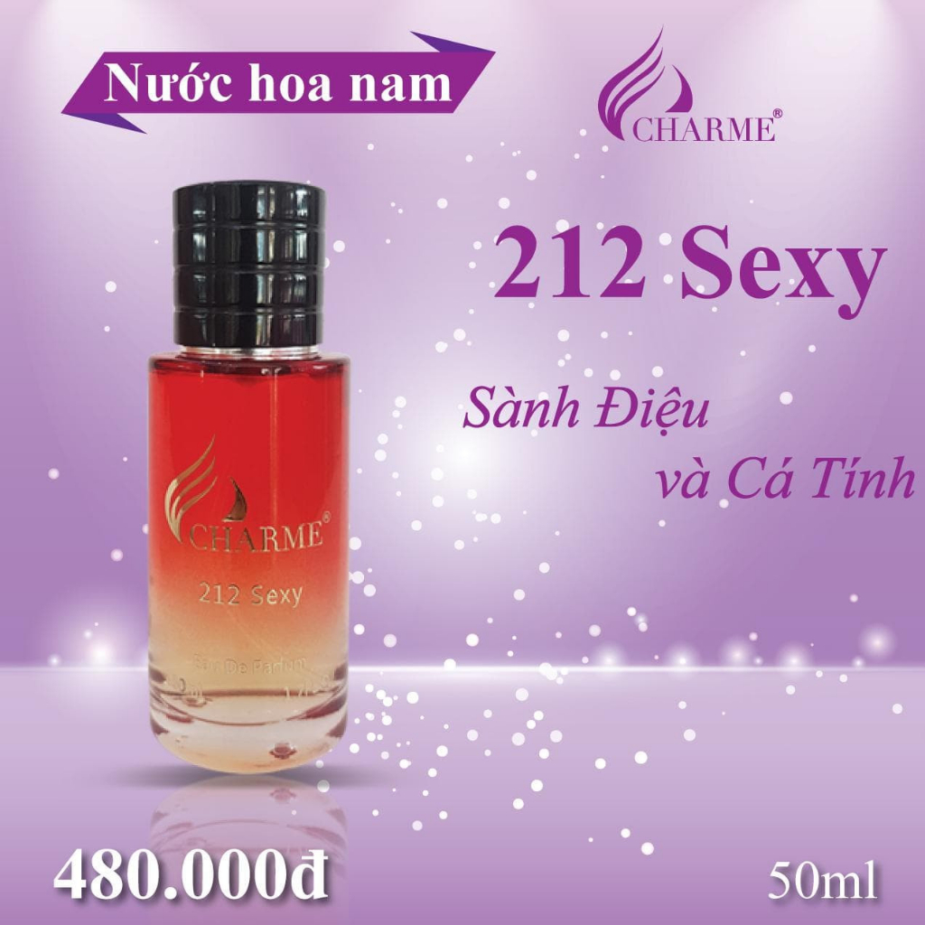 Nước hoa nam thơm lâu, Charme 212 Sexy, phong cách lịch lãm, cuốn hút, lưu hương lâu,  chai 50ml