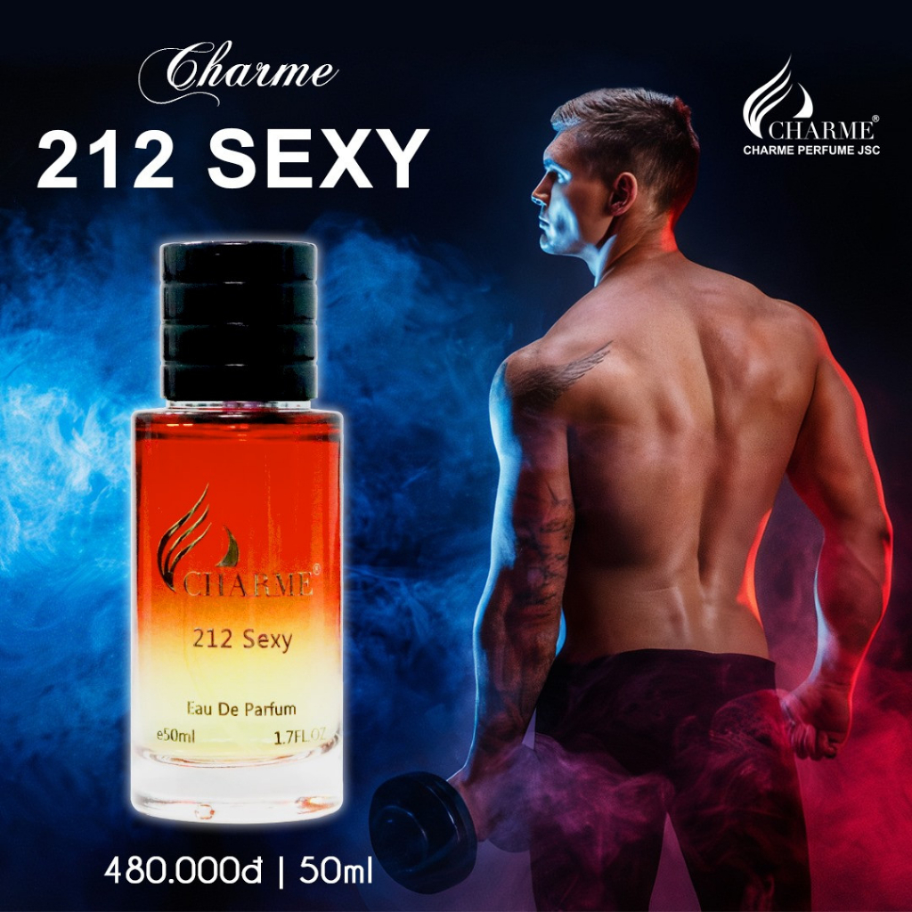 Nước hoa nam thơm lâu, Charme 212 Sexy, phong cách lịch lãm, cuốn hút, lưu hương lâu,  chai 50ml