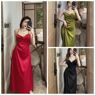 Đầm ngủ, váy ngủ 2 dây sexy lụa Latin mặc tôn dáng siêu mát