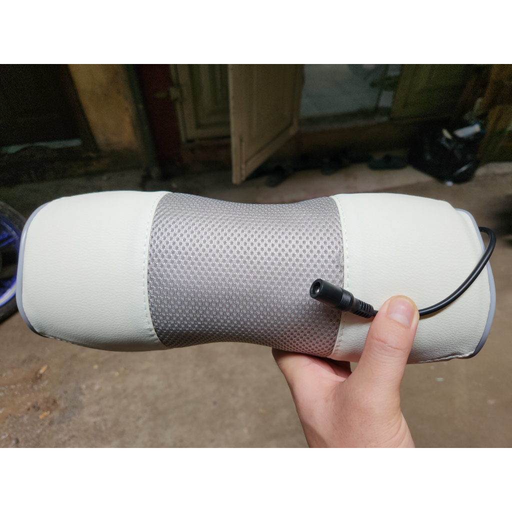 Gối mát xa massage hồng ngoại 20 bi máy mát xa massge phiên bản PREMIUM tặng gối lưng +gói trị liệu thảo mộc