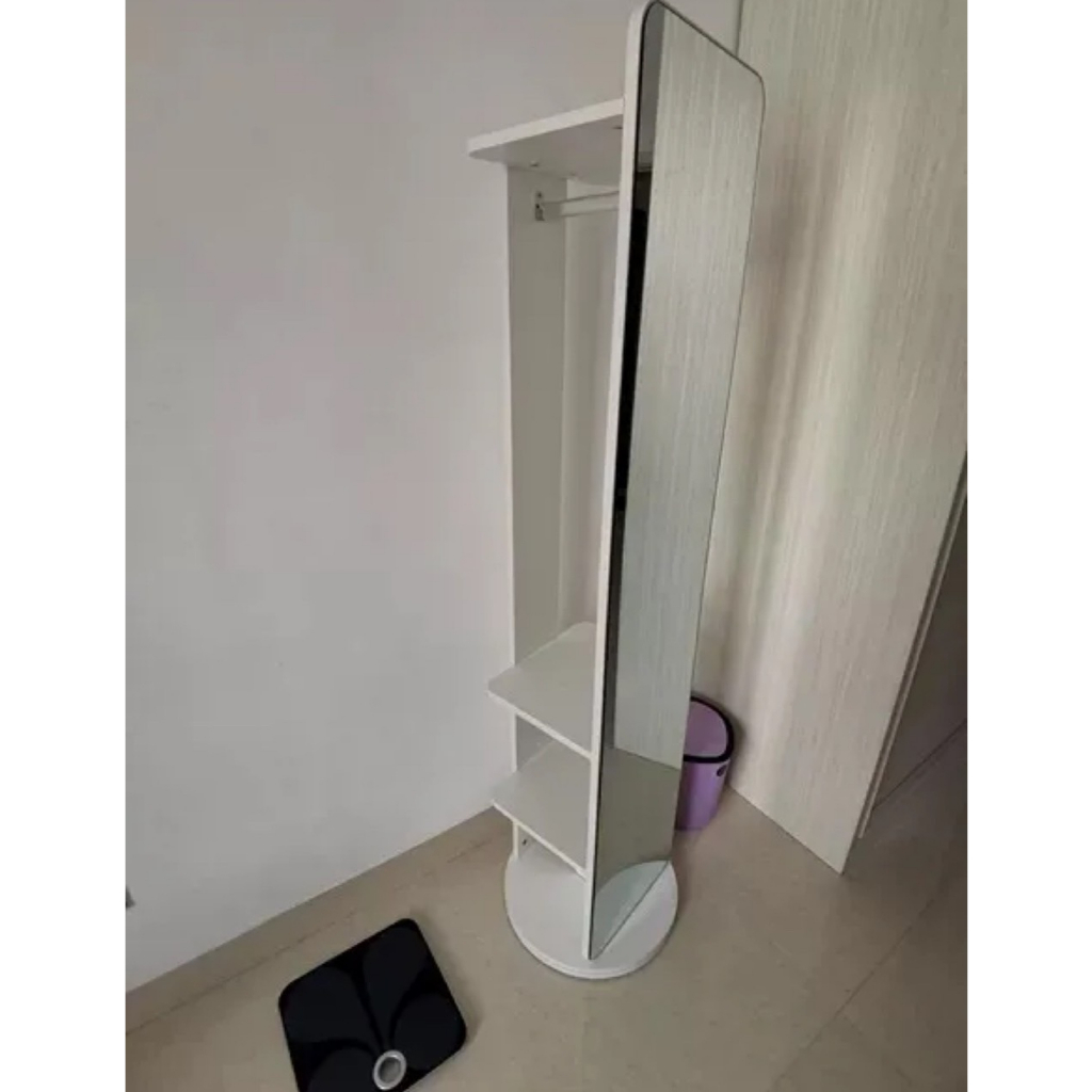 GƯƠNG SOI TOÀN THÂN XOAY TRÒN KẾT HỢP GIÁ ĐỂ ĐỒ TREO QUẦN ÁO