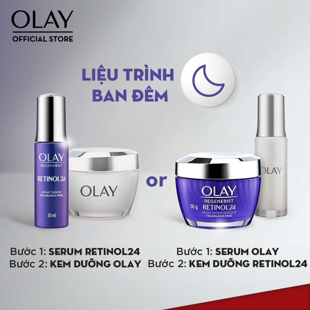 Serum/Tinh Chất Thúc Đẩy Tái Tạo Da & Mờ Nếp Nhăn OLAY REGENERIST Chứa Chiết Xuất RETINOL24 30ML