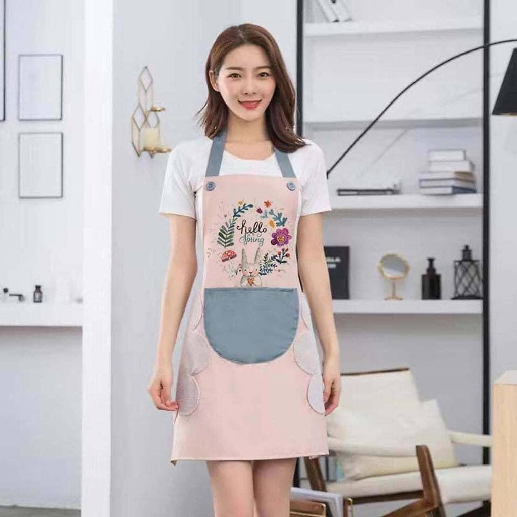 Tạp dề hoa thỏ có túi