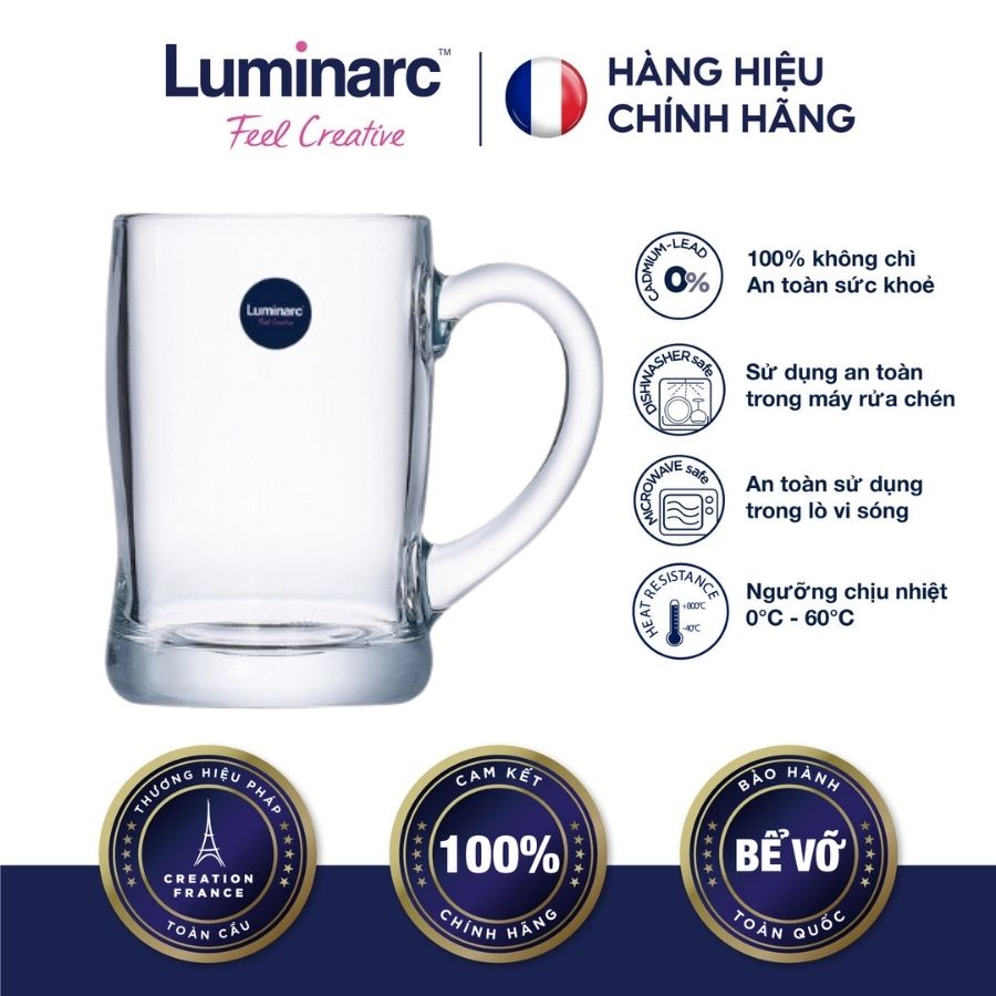 Bộ 6 Ly Bia Thuỷ Tinh Luminarc Benidorm 450ml LUBEG2616