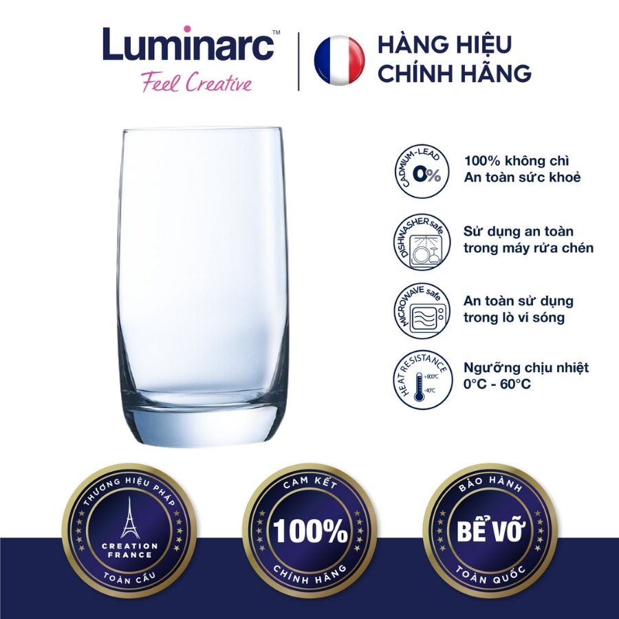 Bộ 6 Ly Cao Thuỷ Tinh Luminarc Vigne 290ml- LUVIG2571