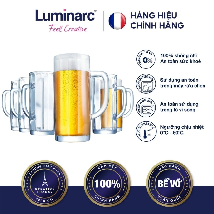 Bộ 6 Ly Bia Thuỷ Tinh Luminarc Mindel 380ml- LUMIG2617