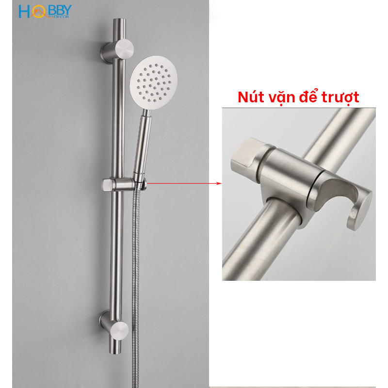 Thanh giá treo vòi hoa sen tắm điều chỉnh độ cao Hobby Home Decor GVST inox 304 - 2 loại tùy chọn