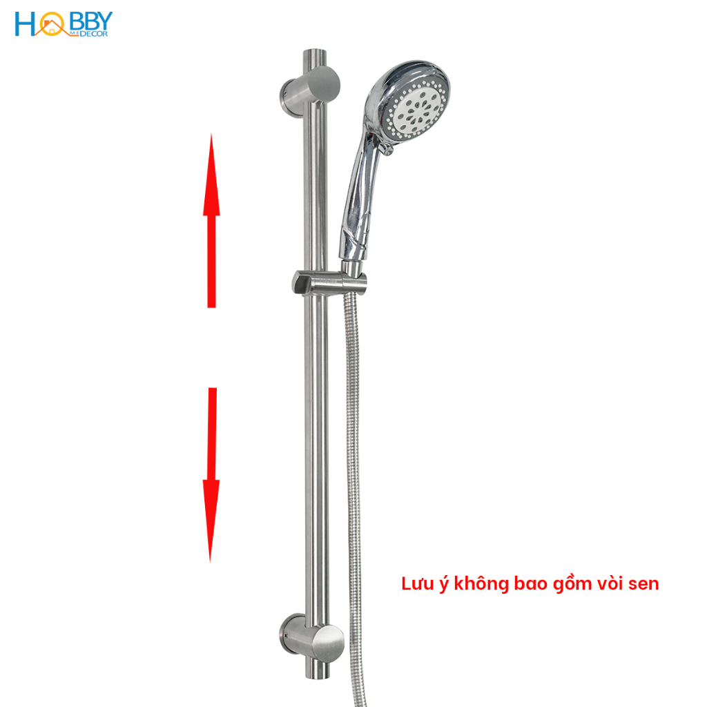 Thanh giá treo vòi hoa sen tắm điều chỉnh độ cao Hobby Home Decor GVST inox 304 - 2 loại tùy chọn