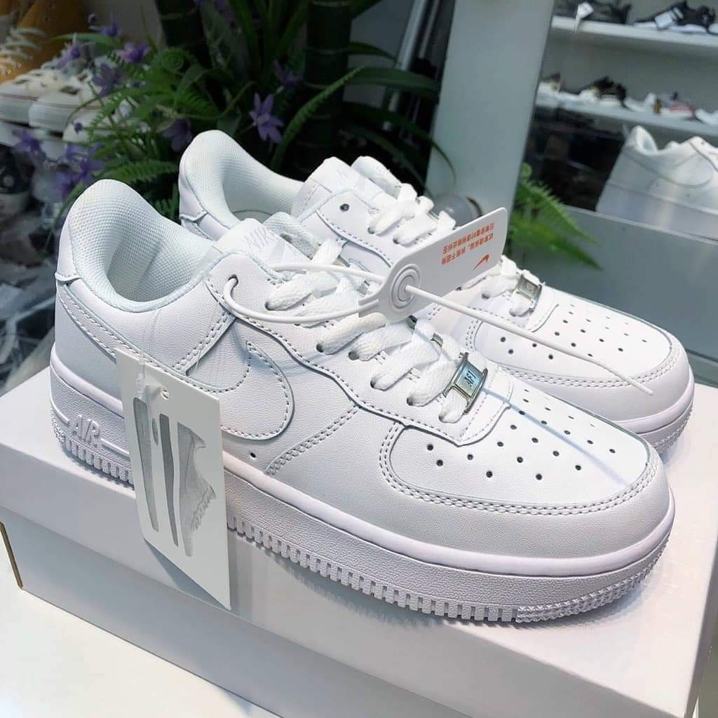 Giày _Nike Air Force 1 full trắng nam nữ, giày af1 trắng bản S.Cấp Trung full phụ kiện
