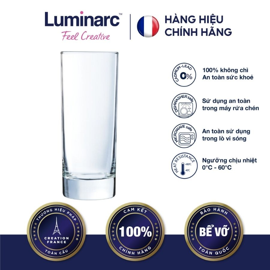 Bộ 6 Ly Thuỷ Tinh Cao Luminarc Islande 290ml- LUISD6293