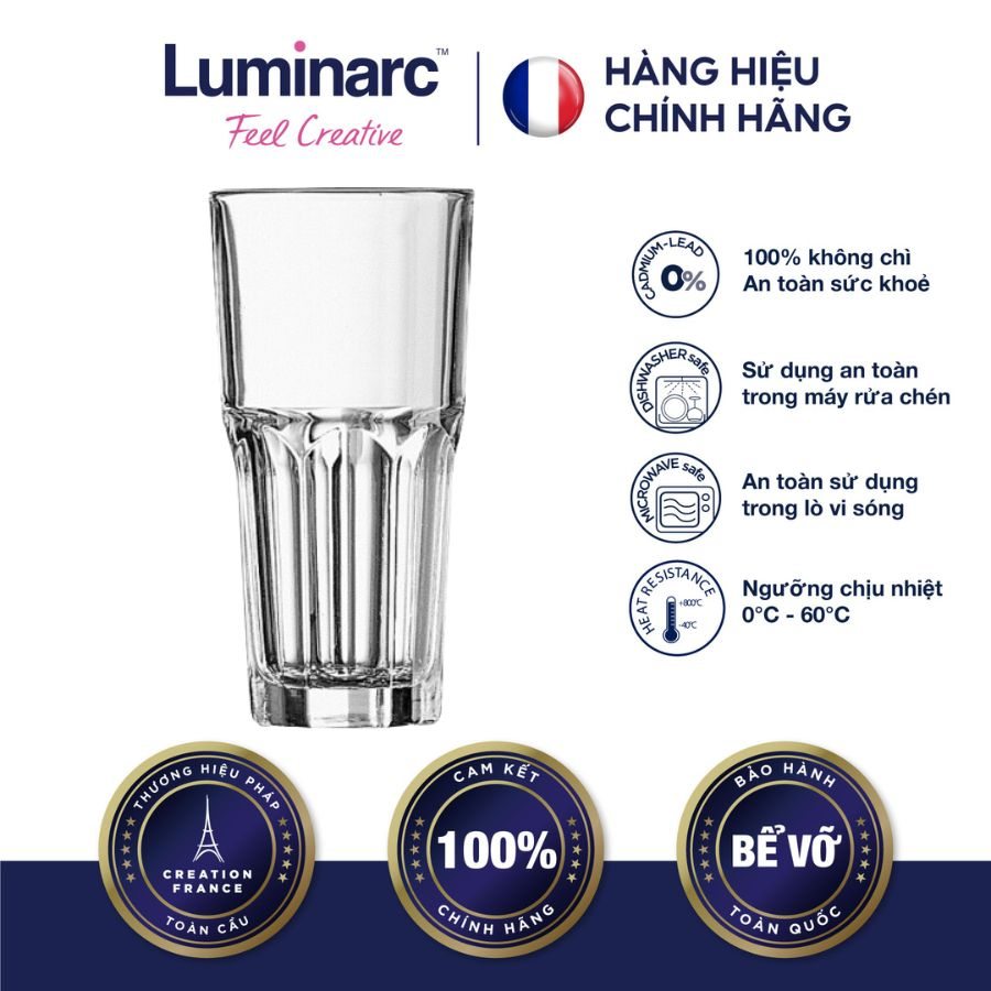 Bộ 6 Ly Sinh Tố Thuỷ Tinh Cường Lực Luminarc Granity 360ml- LUGRG3655 - hộp Arcoroc