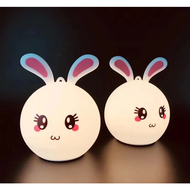 Đèn ngủ cảm ứng nhiều màu sắc hình thỏ dễ thương, đèn ngủ trang trí phòng, làm quà tặng