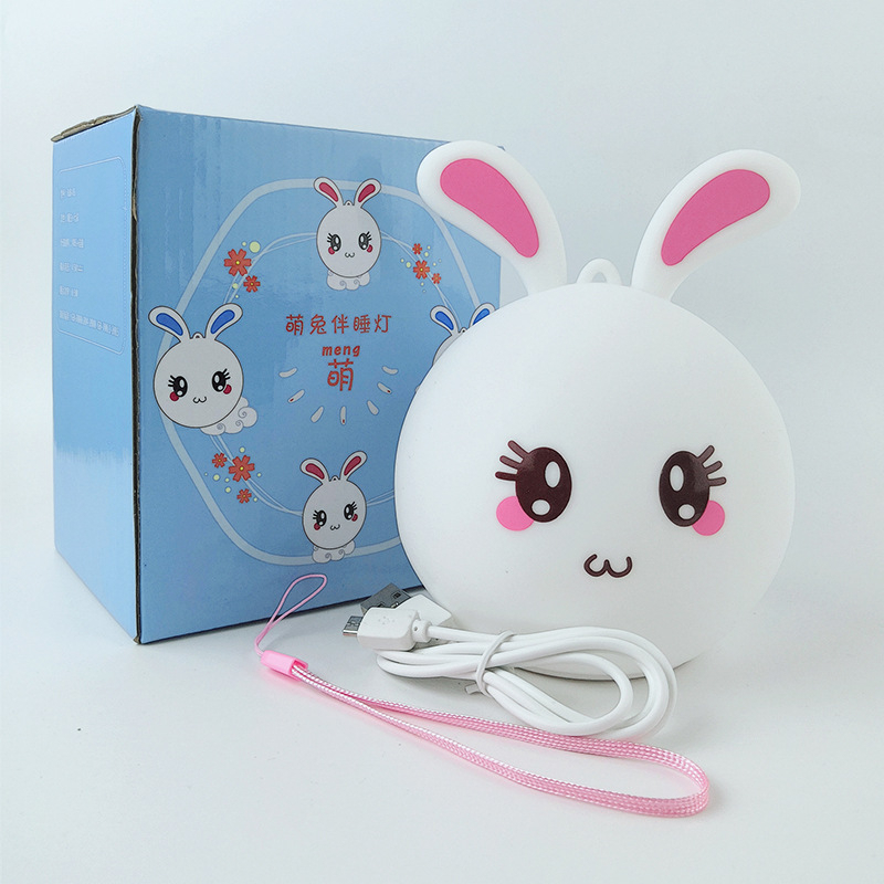 Đèn ngủ cảm ứng nhiều màu sắc hình thỏ dễ thương, đèn ngủ trang trí phòng, làm quà tặng