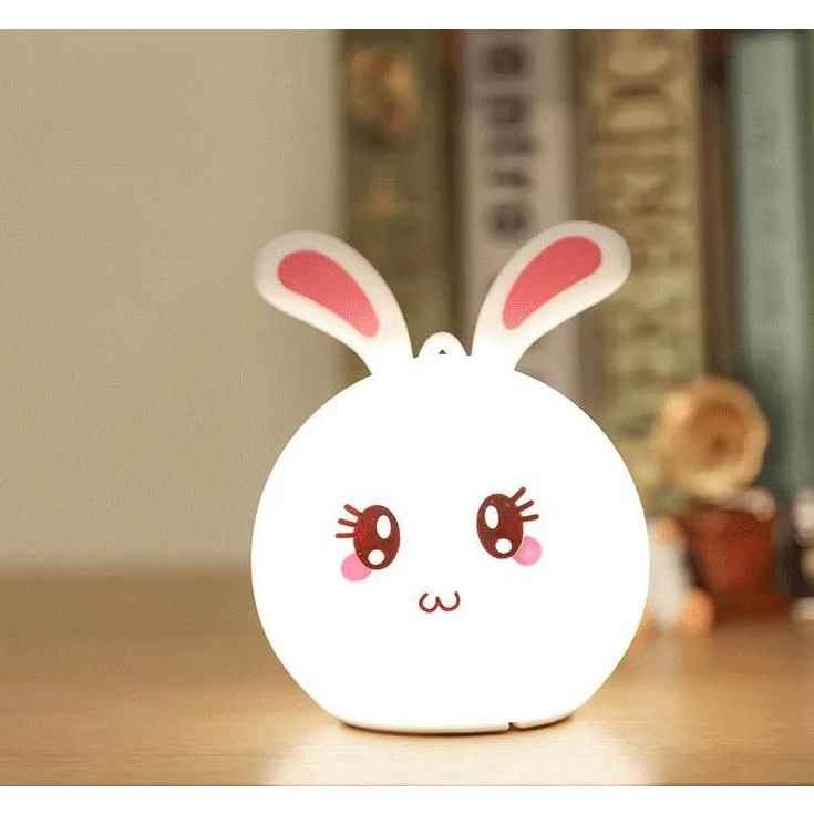 Đèn ngủ cảm ứng nhiều màu sắc hình thỏ dễ thương, đèn ngủ trang trí phòng, làm quà tặng