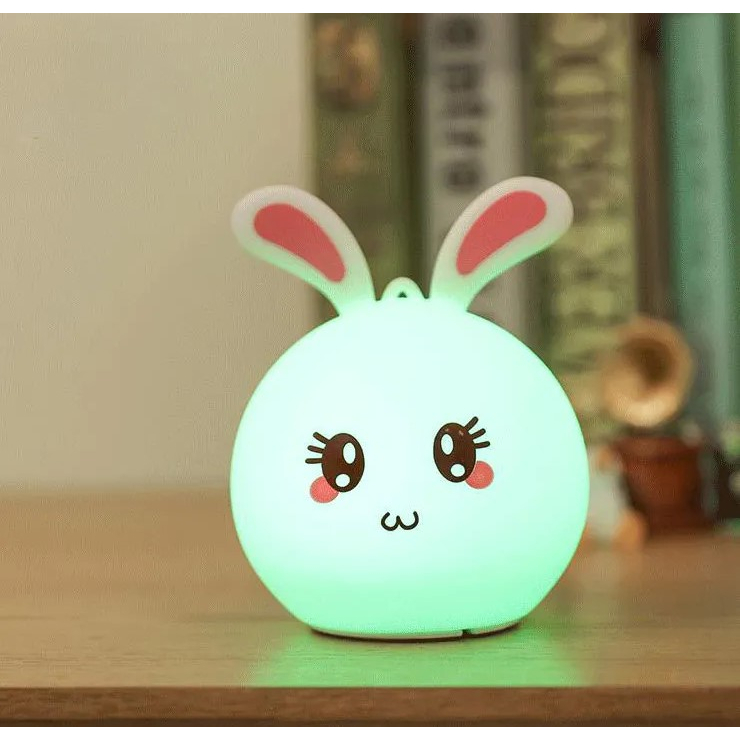 Đèn ngủ cảm ứng nhiều màu sắc hình thỏ dễ thương, đèn ngủ trang trí phòng, làm quà tặng
