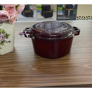 Chính hãng nồi chảo gang staub 28cm 2in1 secondchoice kết hợp nắp làm chảo nướng -