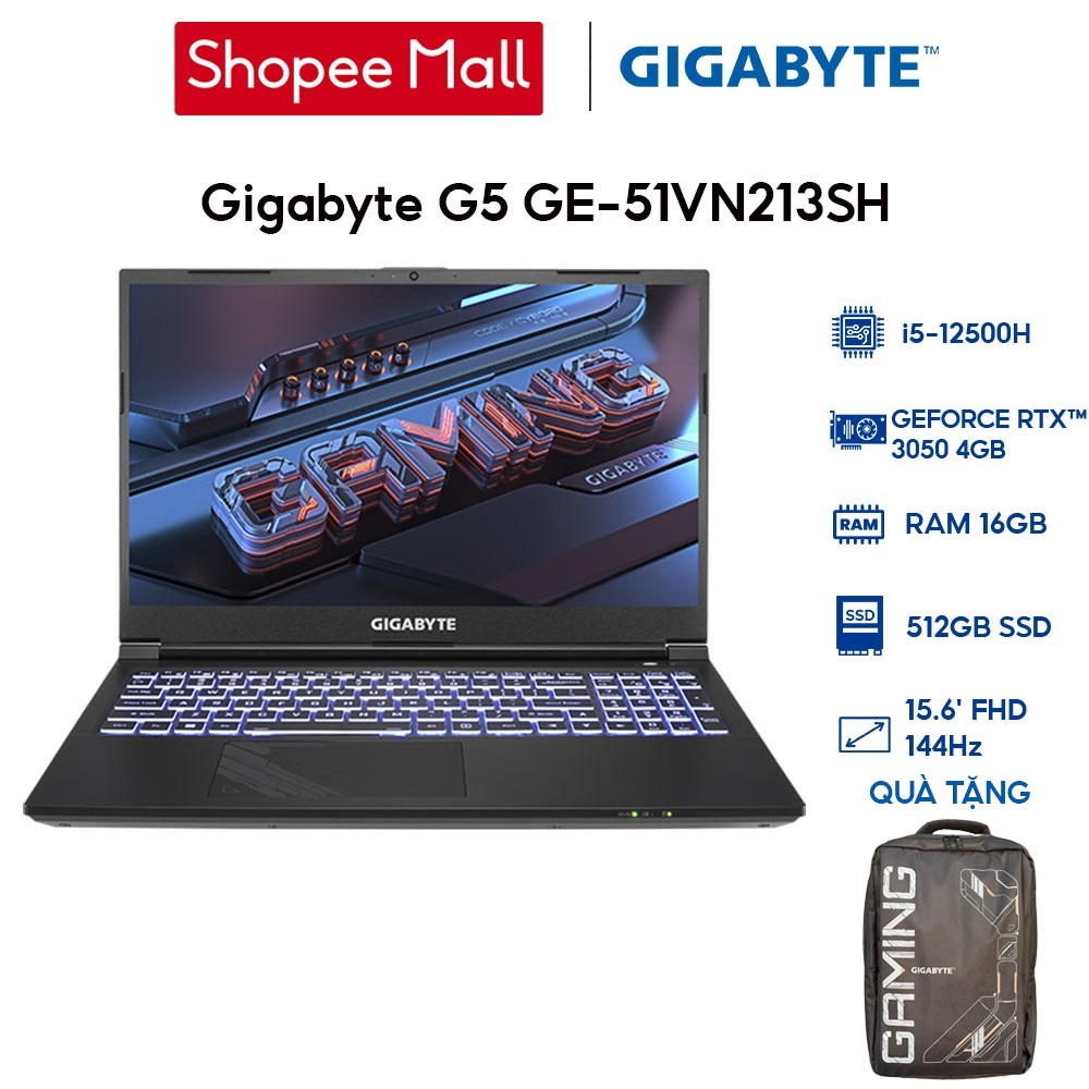  Laptop Gigabyte G5 GE-51VN213SH i5-12500H | 16GB | 512GB | GeForce RTX™ 3050 4GB |Win 11