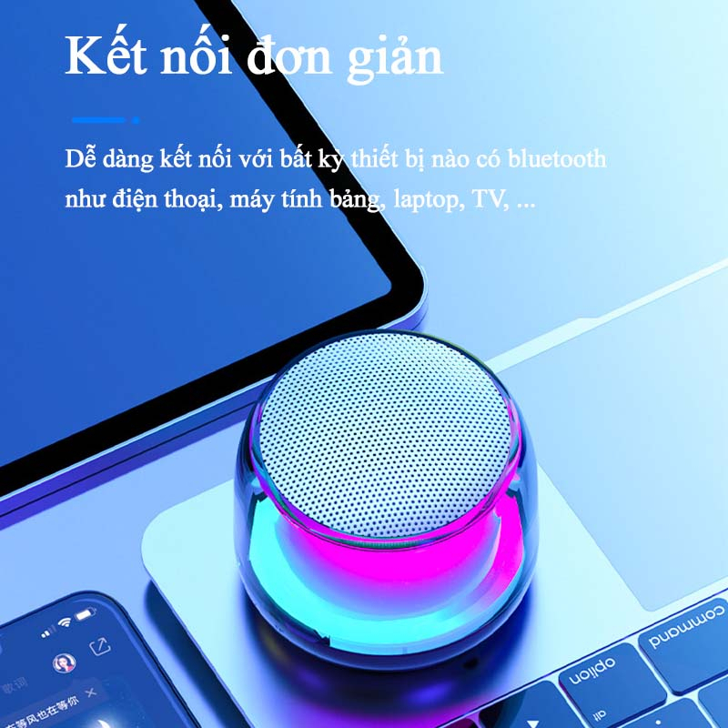 Loa Bluetooth Mini Vinetteam S300 Có hỗ trợ Thẻ Nhớ,Dòng Loa Mini Pin Trâu, Đèn Led Rgb -dc5038