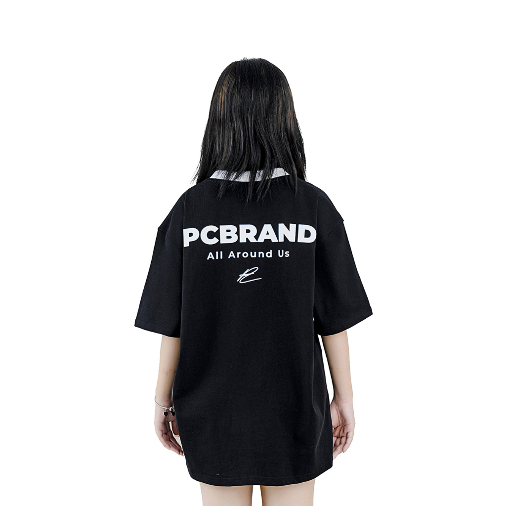 Áo Thun Nam Nữ PC BRAND - PLANET CRACK - BASIC TEE Form rộng Đen / Trắng / Xanh Navy Họa tiết in cao 100% Cotton