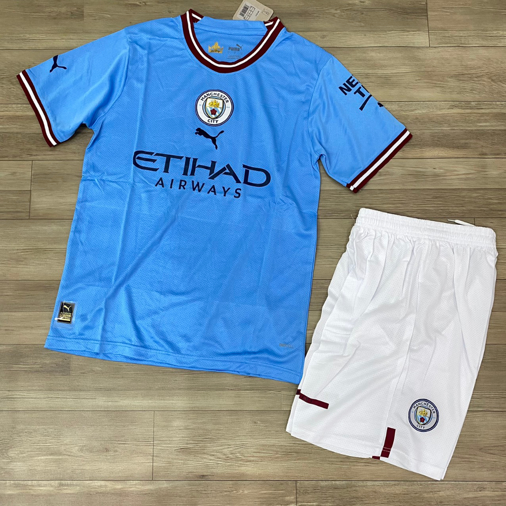 Bộ quần áo bóng đá Man City xanh  FEX thái phom châu âu