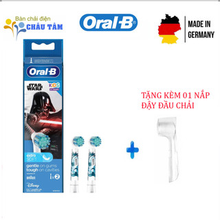 Vỉ 2 đầu bàn chải điện Oral-B cho bé trai + Tặng kèm nắp bảo vệ đầu bàn chải