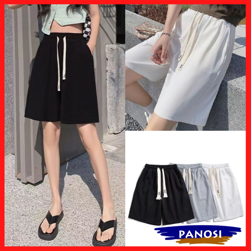 Quần short nữ quần đùi  nữ dáng unisex cạp chun dây X ống rộng mặc mùa hè PANOSI - Q42