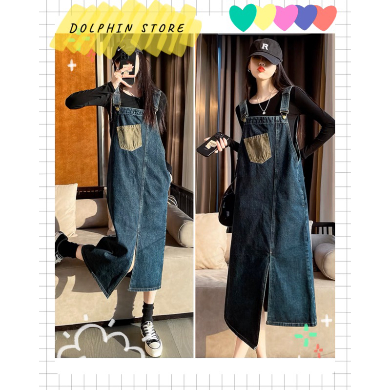 BIGSIZE Yếm jean bigsize