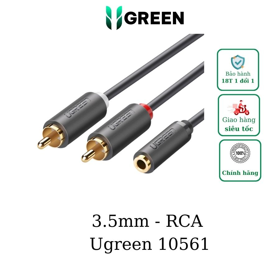 Cáp âm thanh 3.5mm to 2 RCA Ugreen 10561