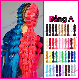   CÓ SẴN  Tóc Giả Thắt Bím Màu Trơn  Full Bảng A  Dài 60cm Dùng Tự Tết Tóc Box Braids Nối Tóc Dreadlock Cornrow 100g 