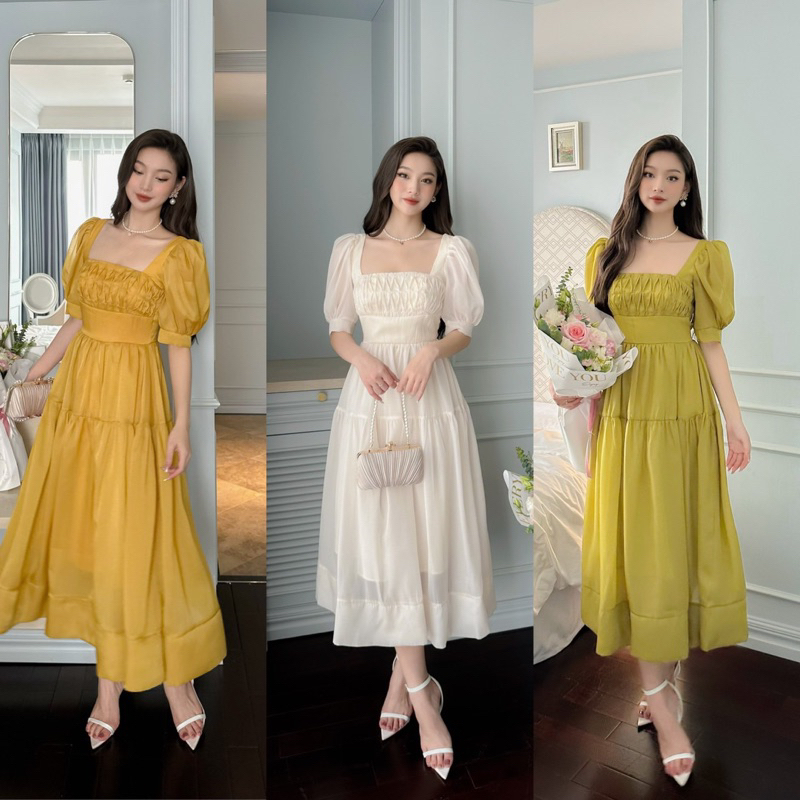 Váy voan tơ maxi đầm thiết kế đi biển, du lịch hàng cao cấp giá sỉ