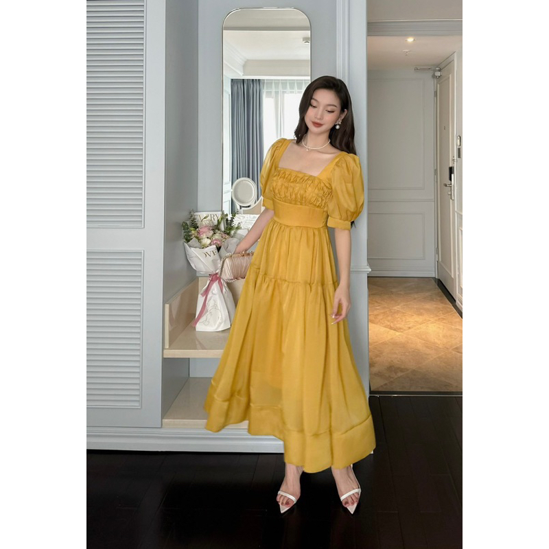 Váy voan tơ maxi đầm thiết kế đi biển, du lịch hàng cao cấp giá sỉ